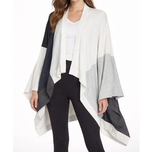 Lululemon Hatha Wrap Oversized Colorblock Shawl Kimono Viscose Silk One Size